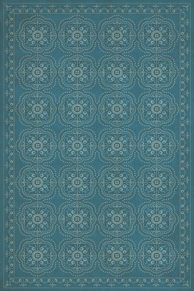 "Dark Blue Waters" Vinyl Rug; 20" x 30"