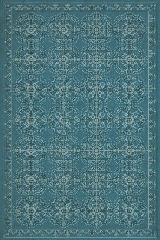 "Dark Blue Waters" Vinyl Rug; 20" x 30"