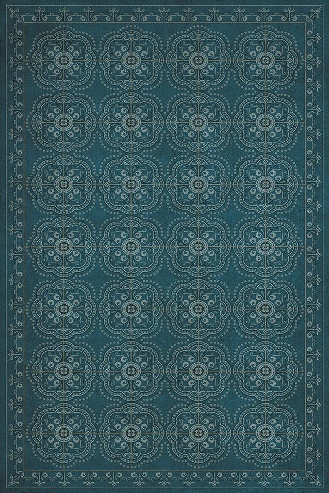 "Blue Bandana" Vinyl Rug; 20" x 30"