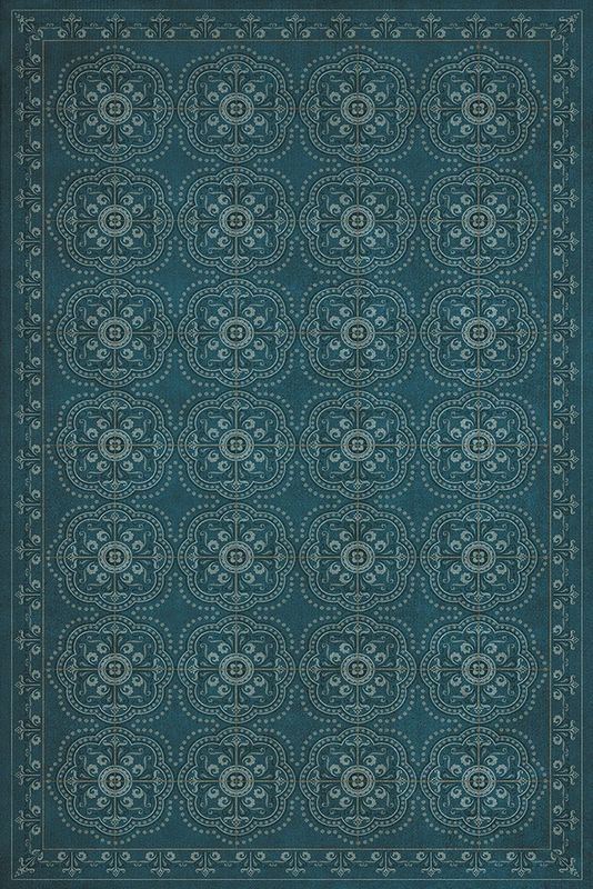 "Blue Bandana" Vinyl Rug; 20" x 30"