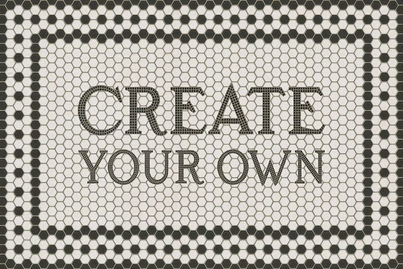 Customized Mosaic Tile Vinyl Rug: 24" x 36"