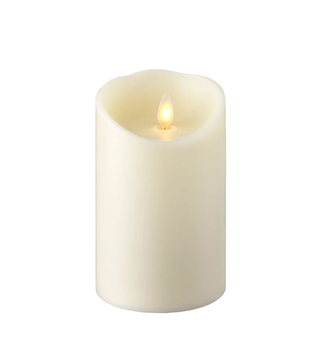 Flameless Candle; Push; Ivory: 3.5" x 5"