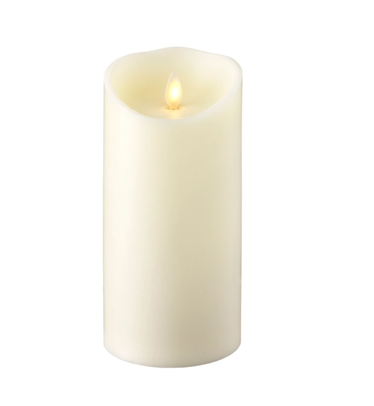 Ivory Pillar Candle; Flameless, Push. 3.5" x 7"