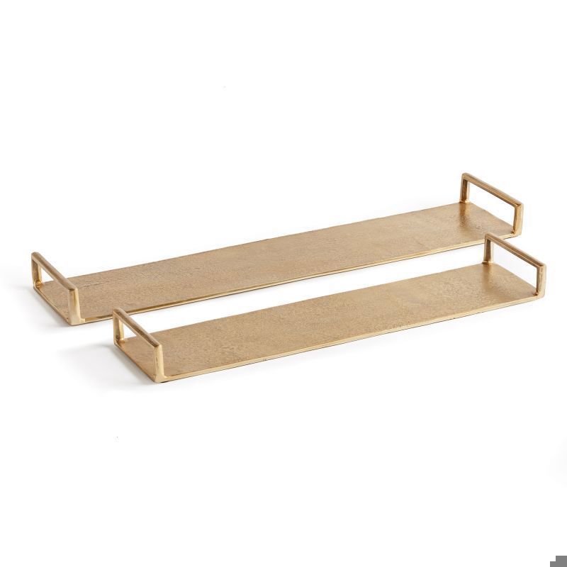 ELORA DECORATIVE NARROW TRAYS, SET OF 2 ELORA DECORATIVE NARROW TRAYS, SET OF 2