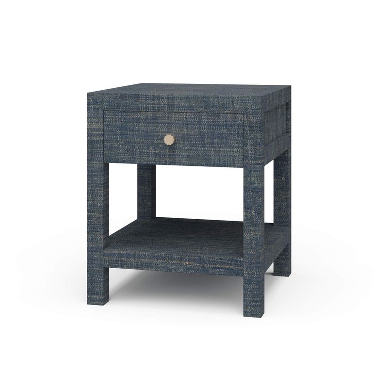 Raffia Nightstand; Blue