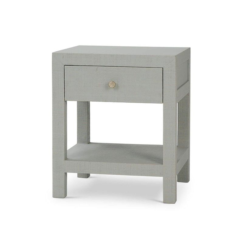 Raffia Nightstand; Blue