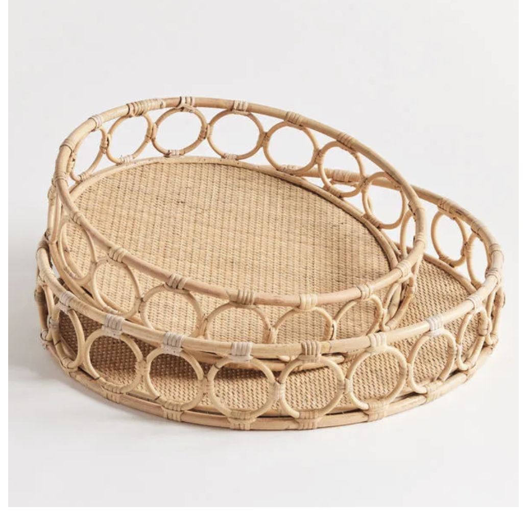 Round Woven Serving Tray; Small Round Woven Serving Tray; Small