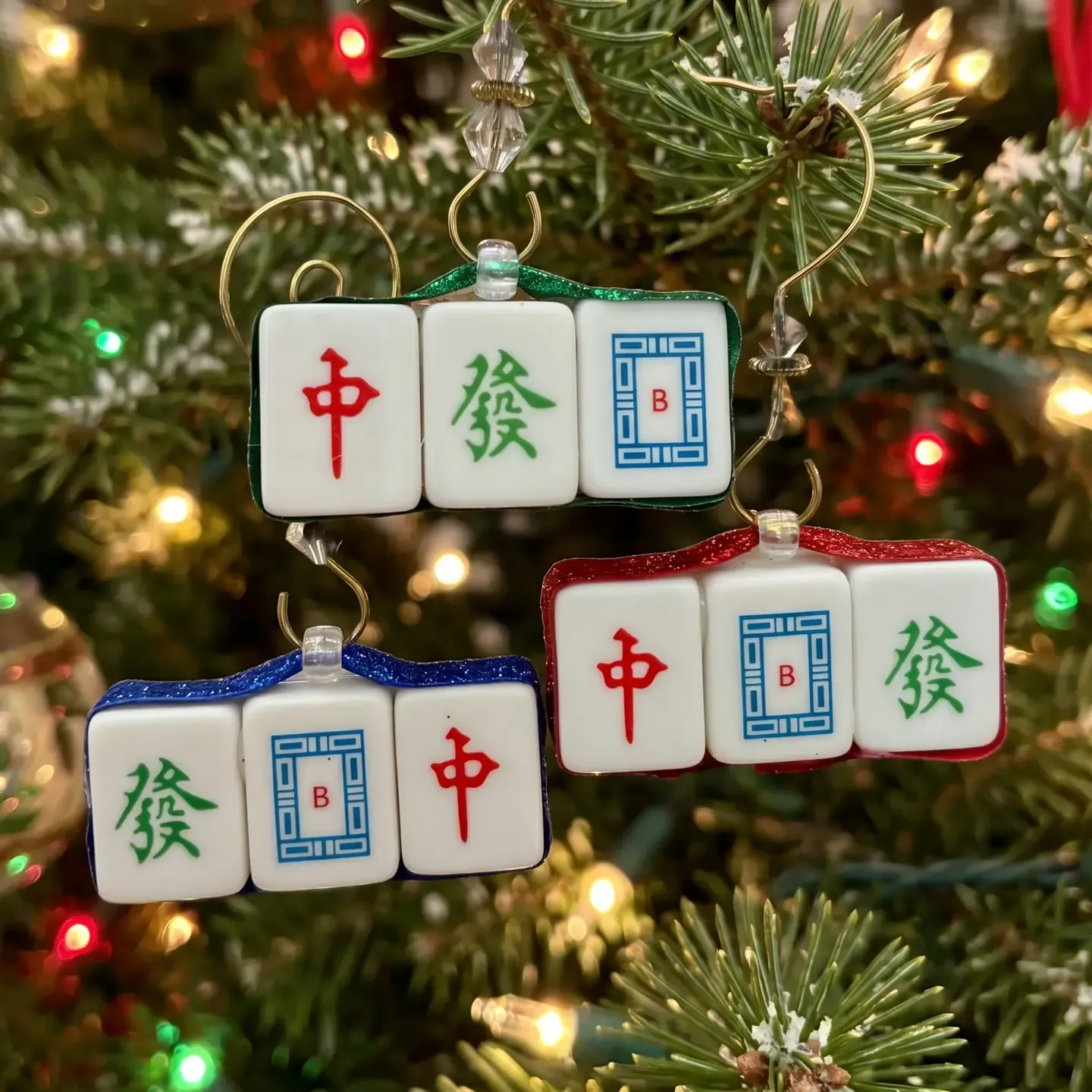 Mahjong Dragon Tile Christmas Ornament
