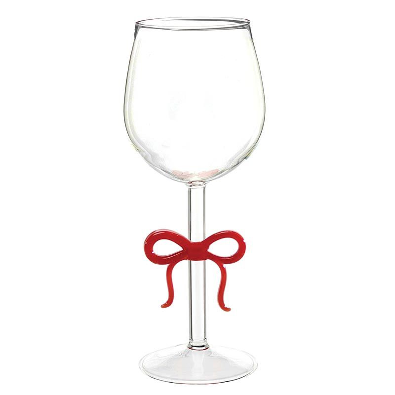 Red Bow Wine Glass