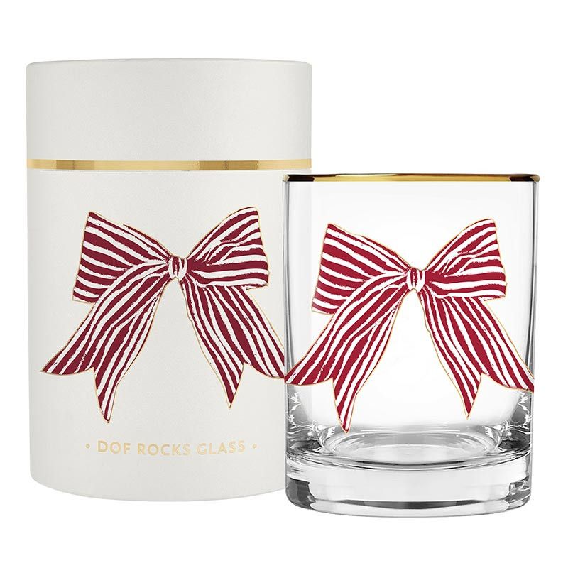 DOF Glass in Tube Packaging - Red Striped Bow