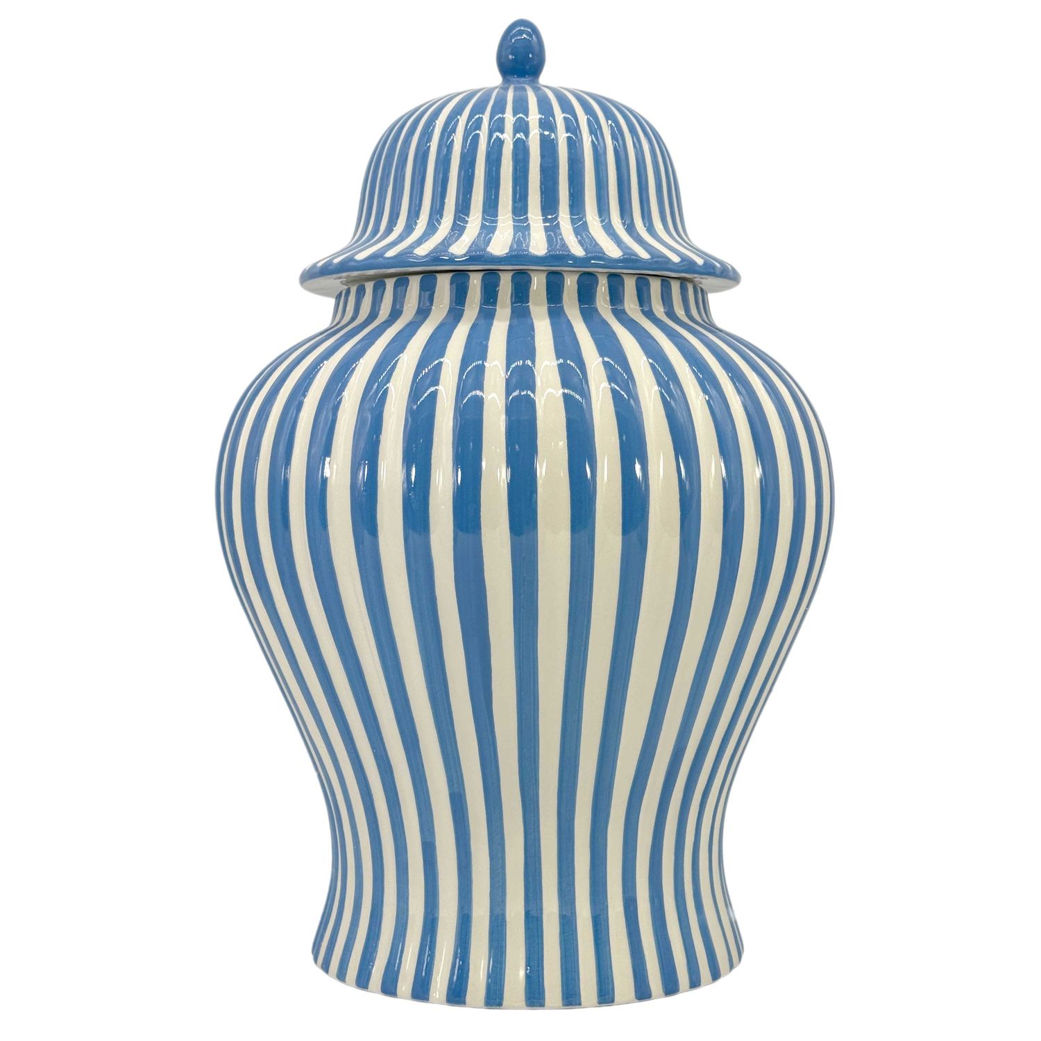 Blue & White Candy Cane Striped Ceramic Vase 18 Blue & White Candy Cane Striped Ceramic Vase 18"