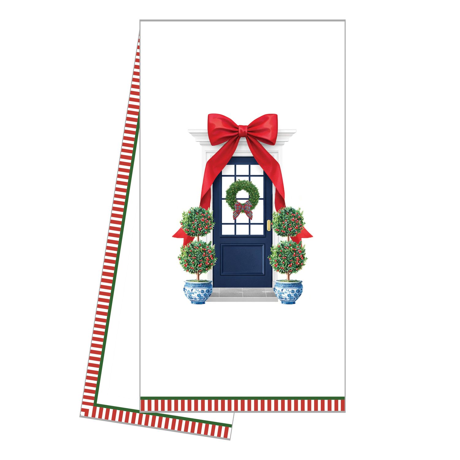 In Stock WH Hostess Cotton Tea Towel | Christmas Bow Front Door: Default Title In Stock WH Hostess Cotton Tea Towel | Christmas Bow Front Door: Default Title