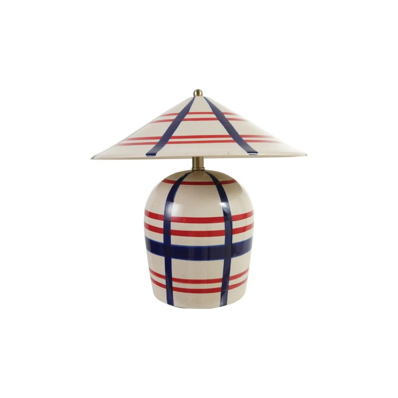 Hand Painted Stoneware Lamp; Inline Switch