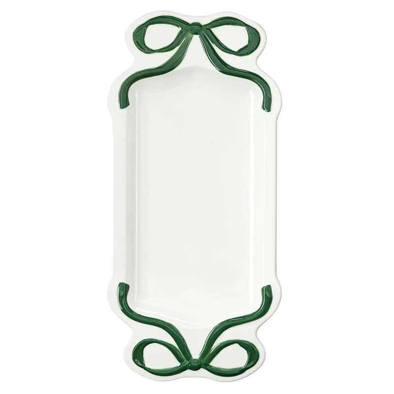 Ceramic Bow Platter - Green Ceramic Bow Platter - Green