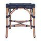 Rattan Woven Stool; Navy/Antique Natural