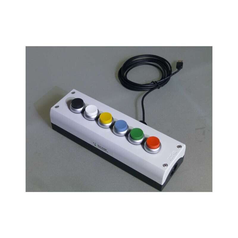 USB Pushbox six buttons, freely configurable characters and commands