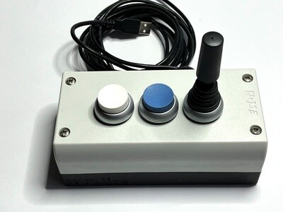 USB Joystick Pushbox zwei Tastern, frei konfigurierbare Zeichen und Befehle
