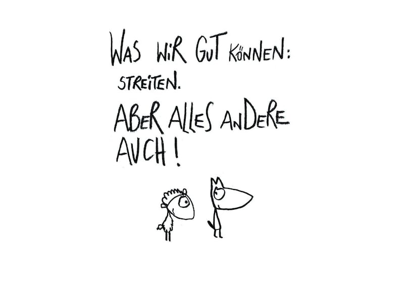 Postkarte &quot;streiten&quot;