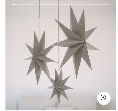 3er Set Papiersterne grau