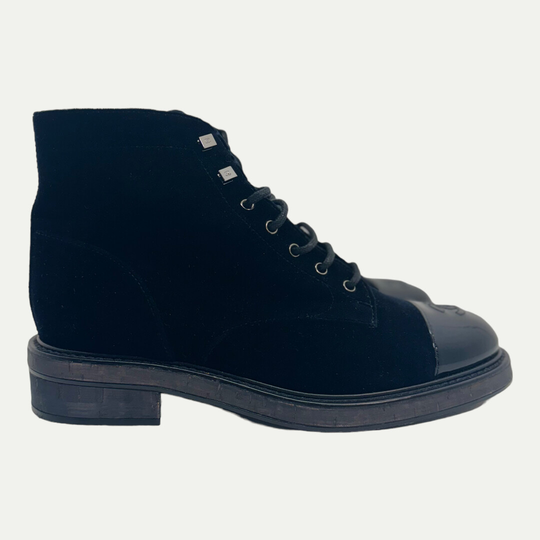 Chanel Velvet Ankle Boot Sz 42(11 womens)