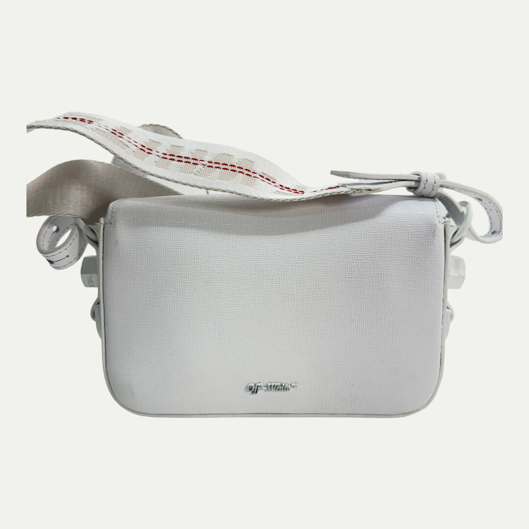 Off White mini white flap bag