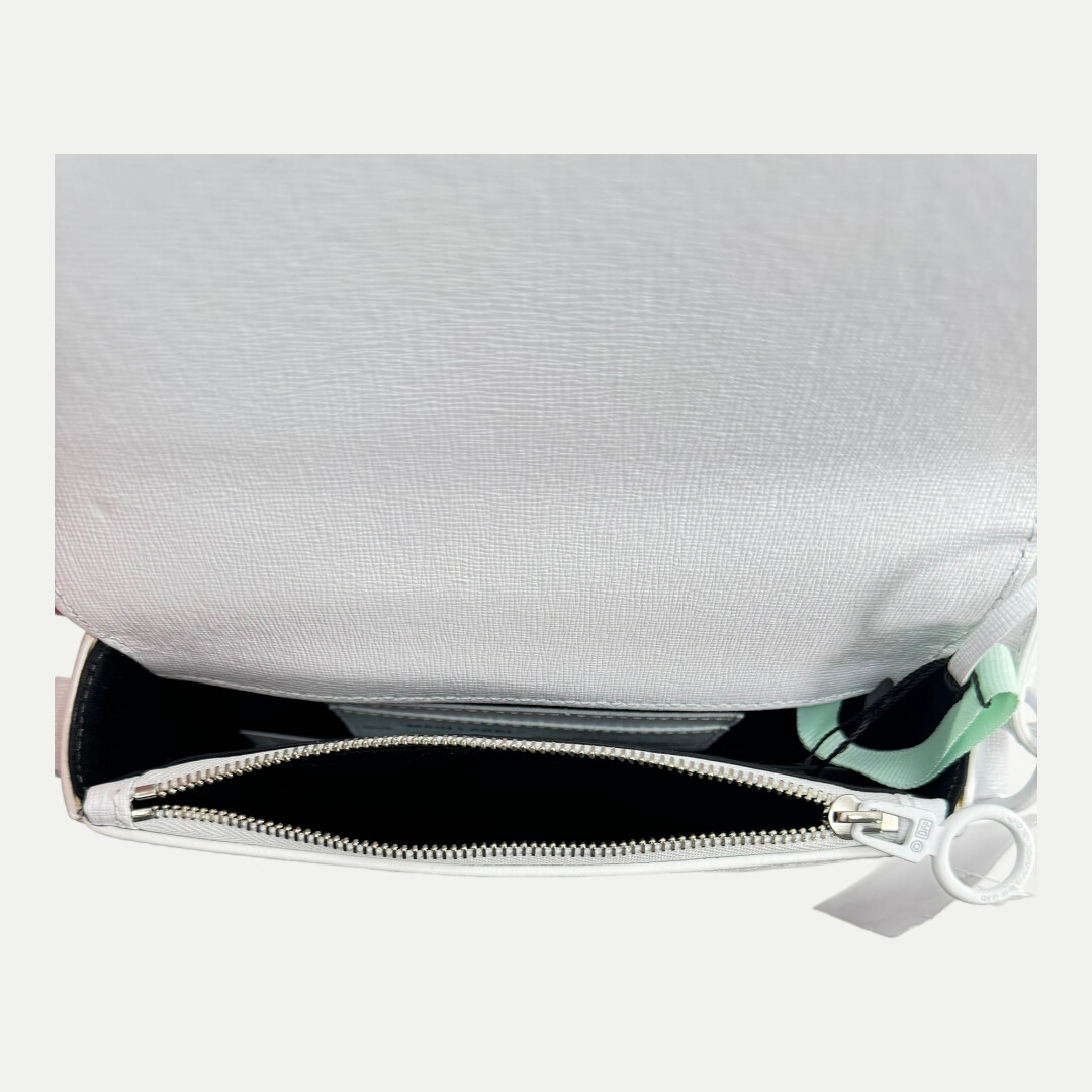 Off White mini white flap bag