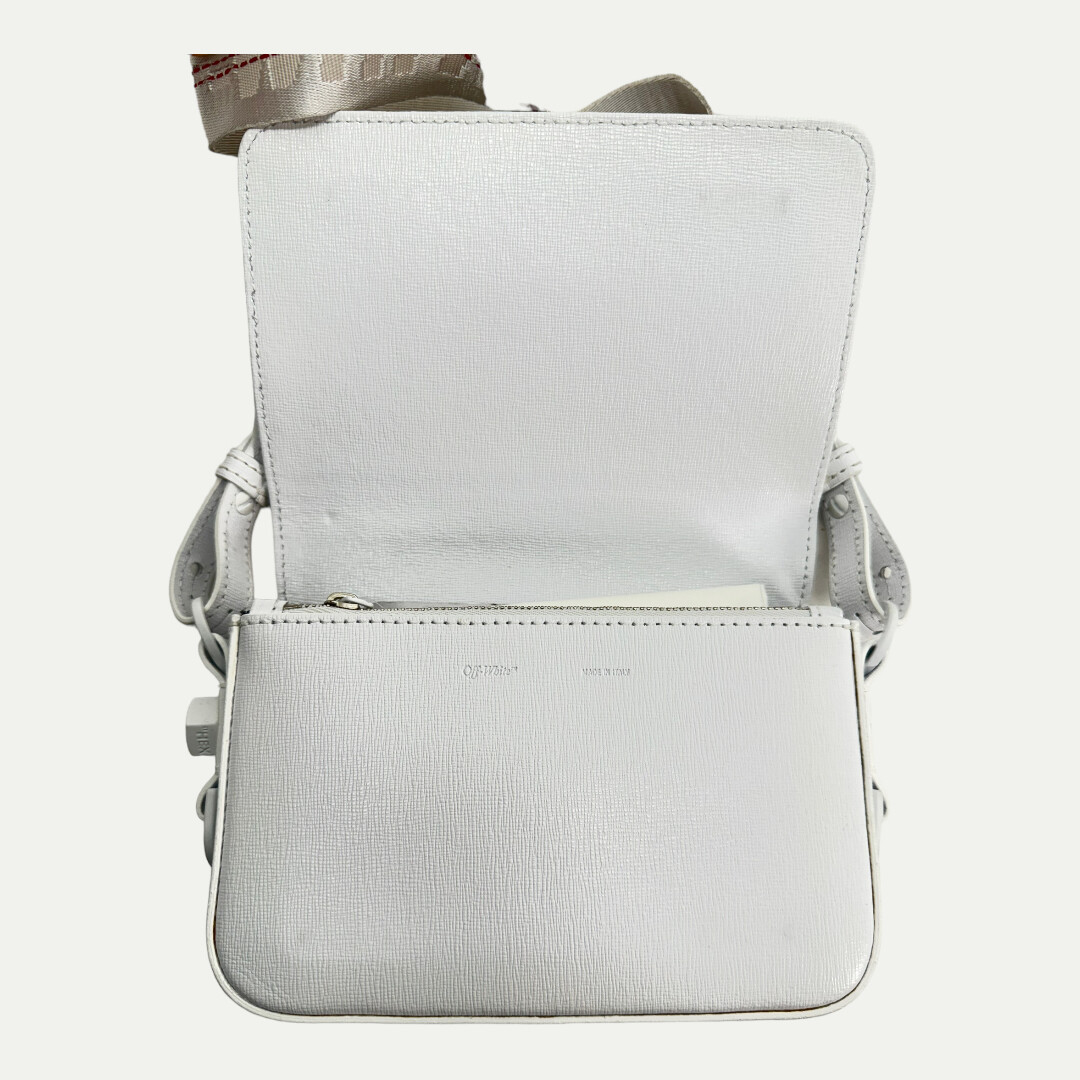 Off White mini white flap bag