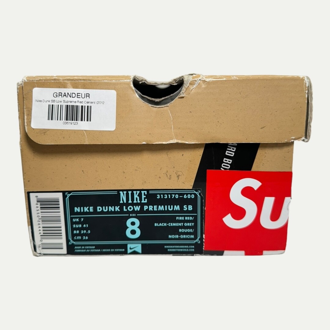 Nike SB Dunk Low Supreme Red Cement Sz 8