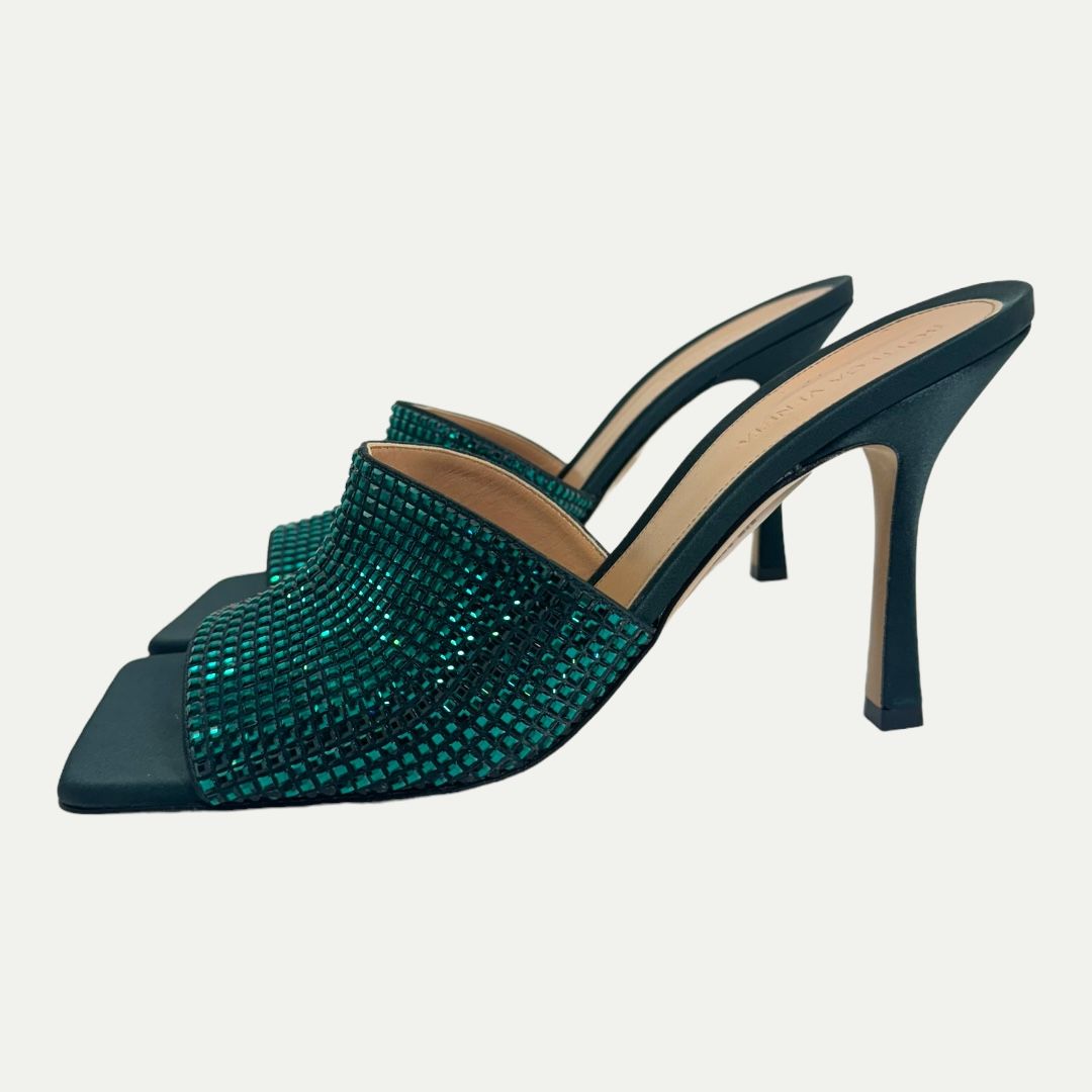 Bottega Veneta Turquoise Sparkle Pumps Sz 41.5(9) New