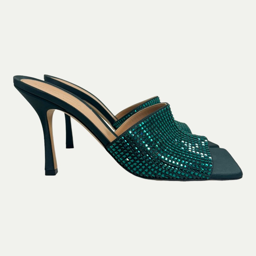 Bottega Veneta Turquoise Sparkle Pumps Sz 41.5(9) New