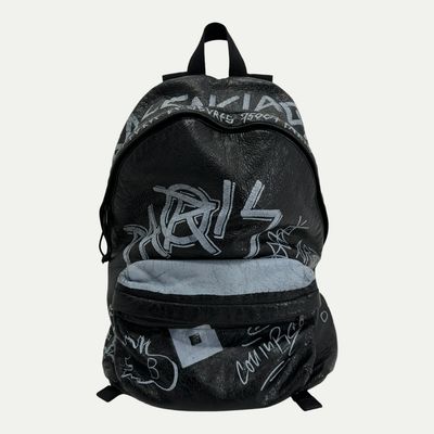 Balenciaga Leather Graffiti Backpack