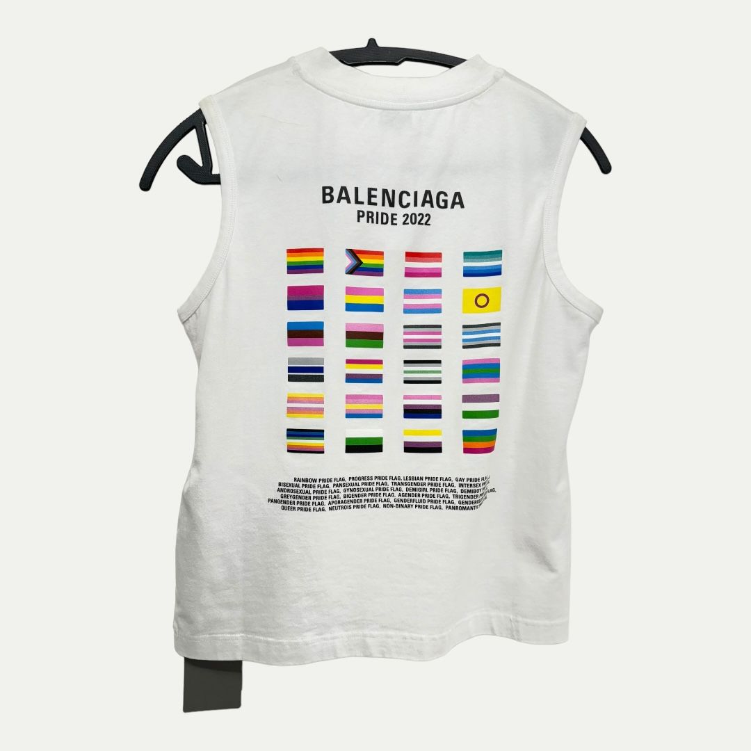 Balenciaga 2022 Pride Logo Tank Top Sz S New