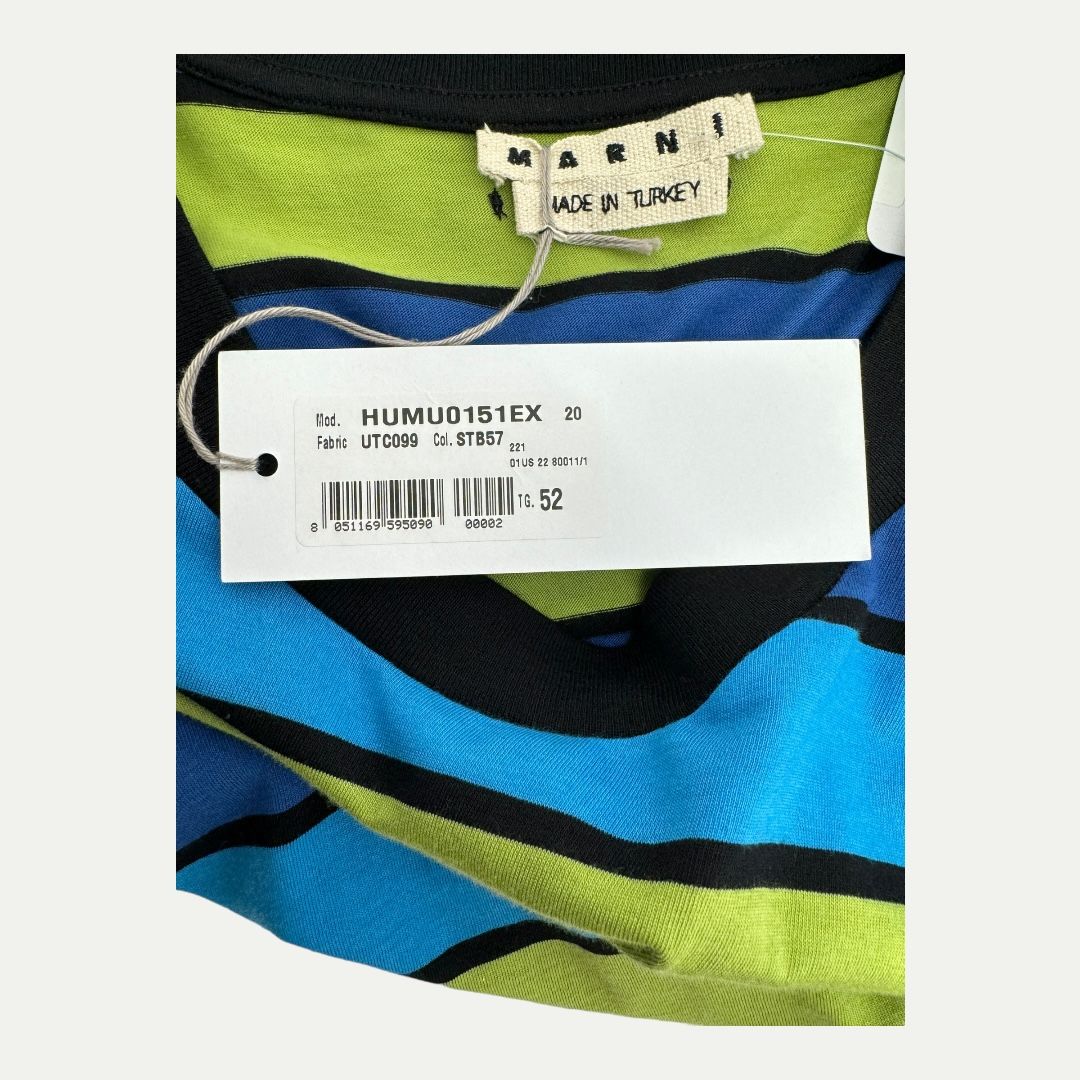Marni Striped Tee Blue/Green Sz 52(L) New