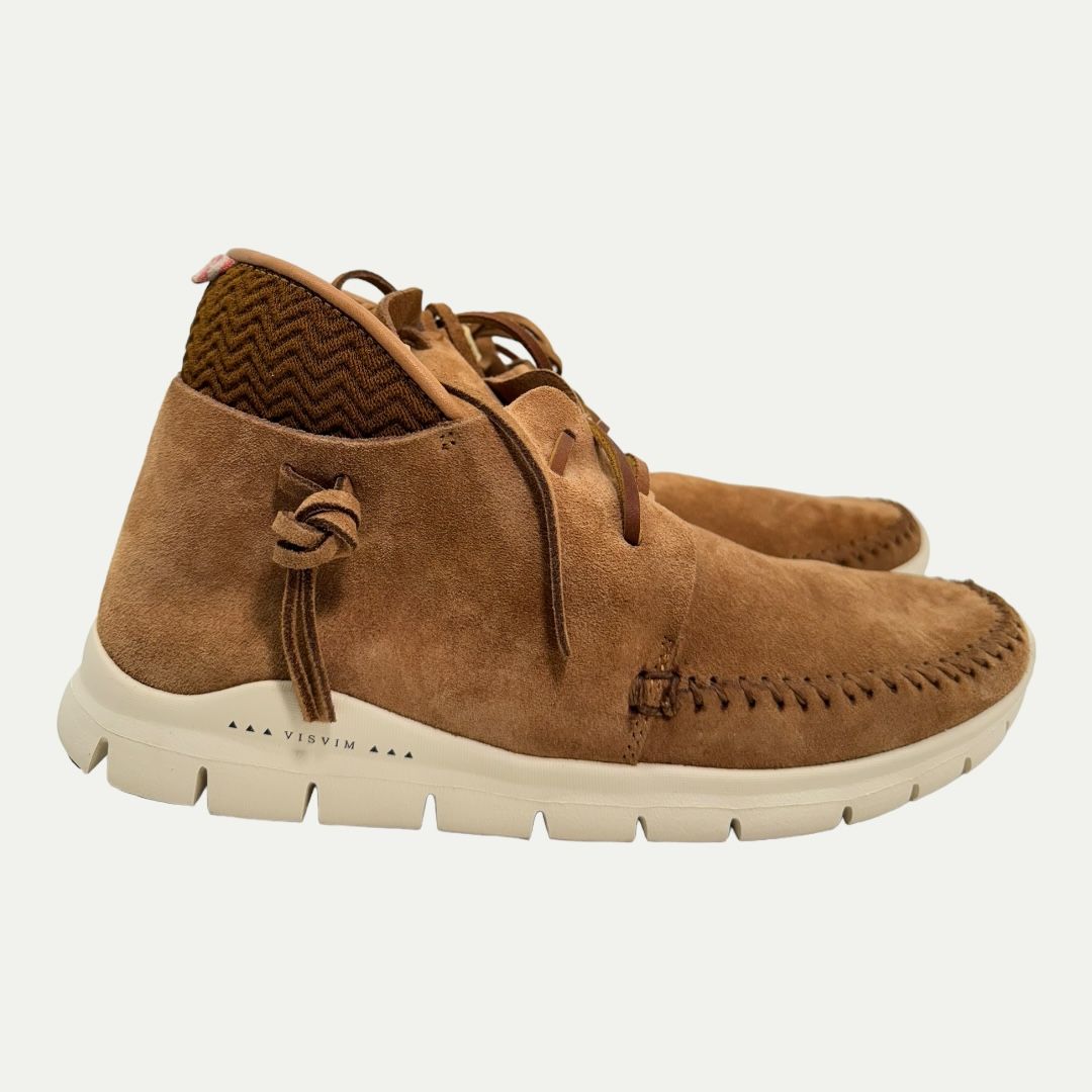Visvim Moc Trainer Hi-Folk Brown Sz 8m/9.5w New