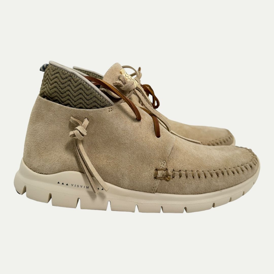 Visvim Moc Trainer Hi-Folk Beige Sz 8m/9.5w New