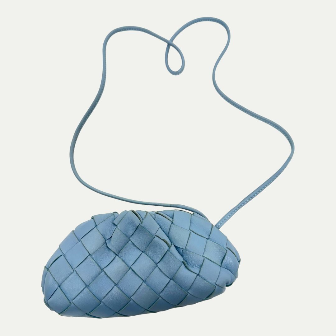 Bottega Veneta Mini Pouch Blue Nappa