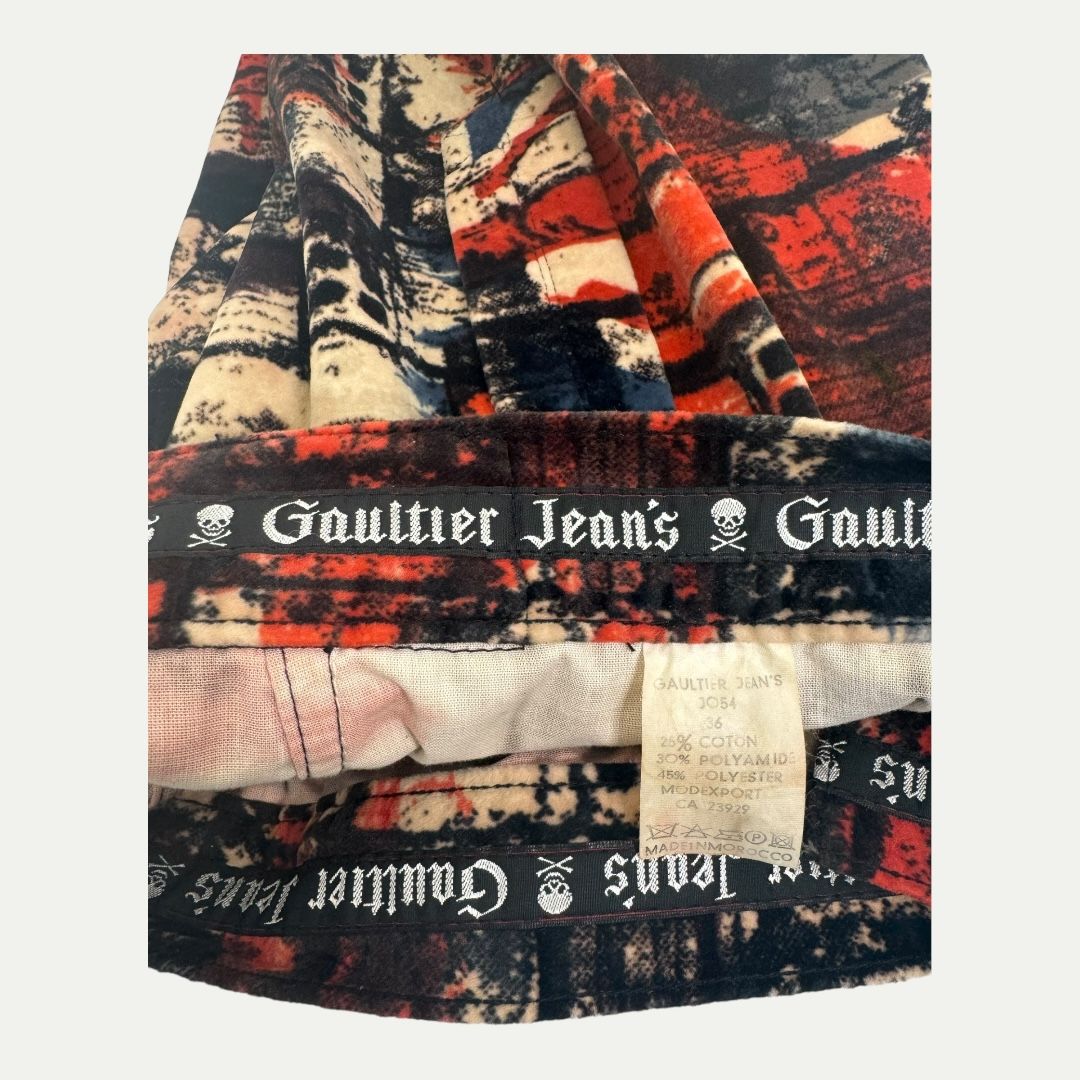 Jean Paul Gaultier Brick Wall FW1997 Velvet Skirt Sz 36(XS)