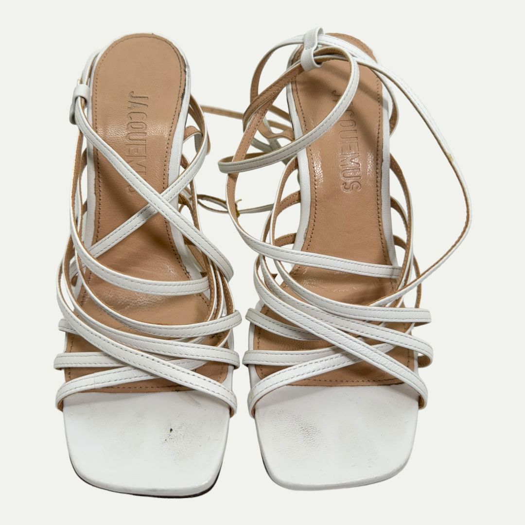 Jacquemus White Lace Up Heel Sz 37(7)