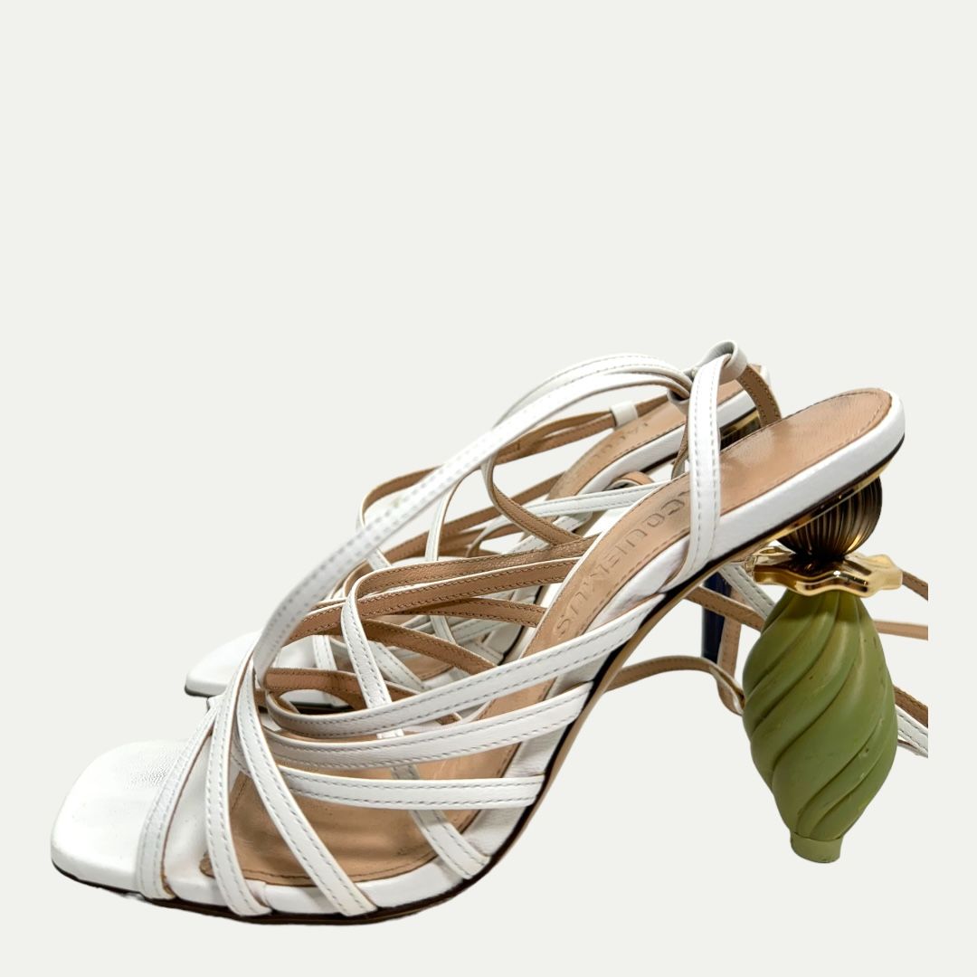 Jacquemus White Lace Up Heel Sz 37(7)
