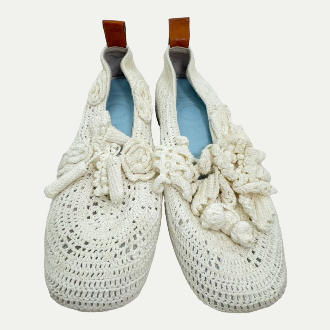 Loewe Knit Cream Loafer Sz 35(5)