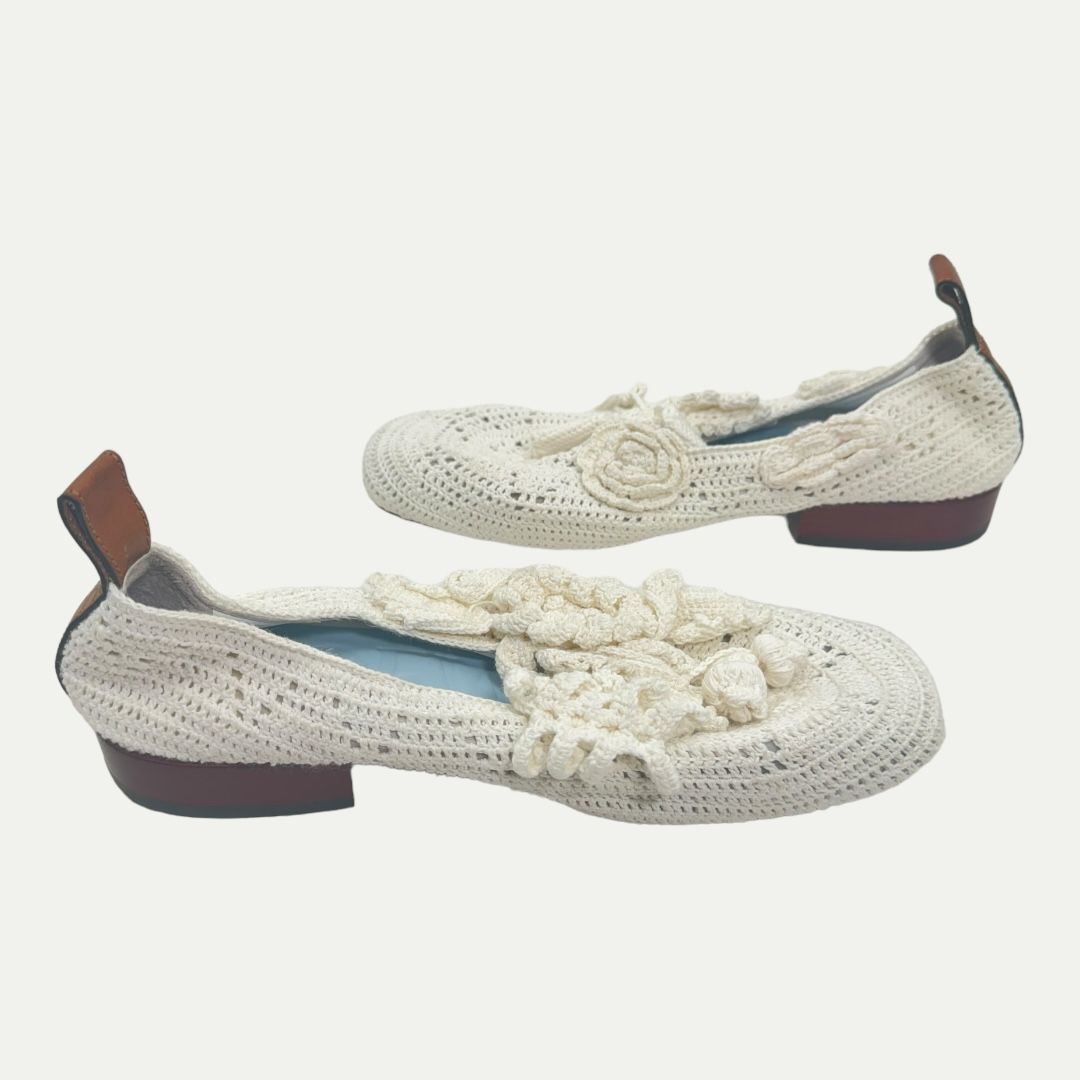 Loewe Knit Cream Loafer Sz 35(5)