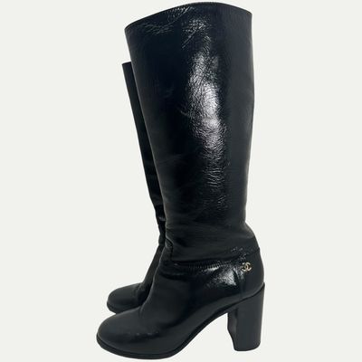 Chanel Patent Leather High Boot Sz 40(9)