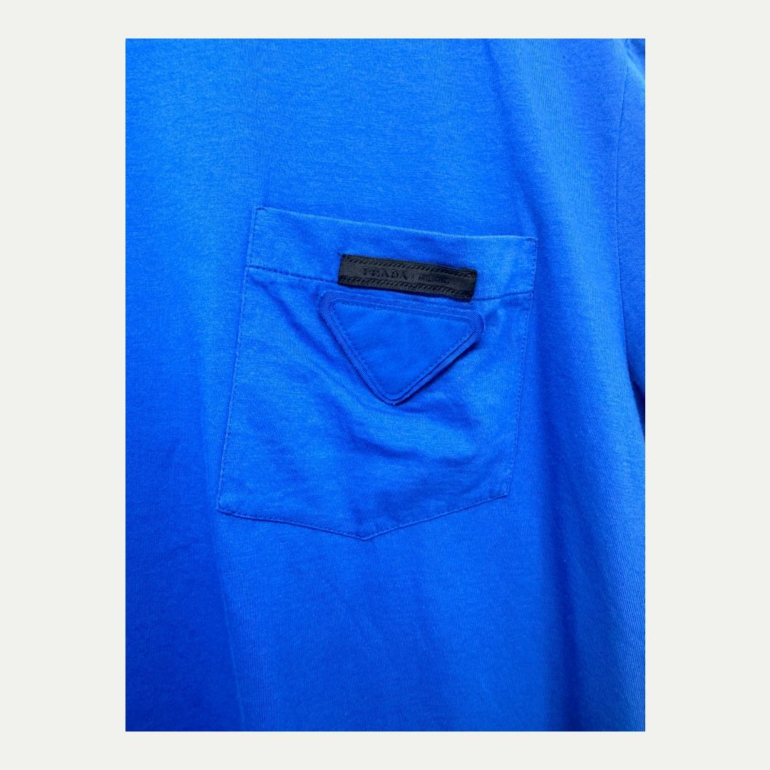 Prada Blue Pocket Tee Sz S