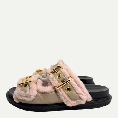 Marni Fussbett Shearling Slide Sz 37.5(7.5)