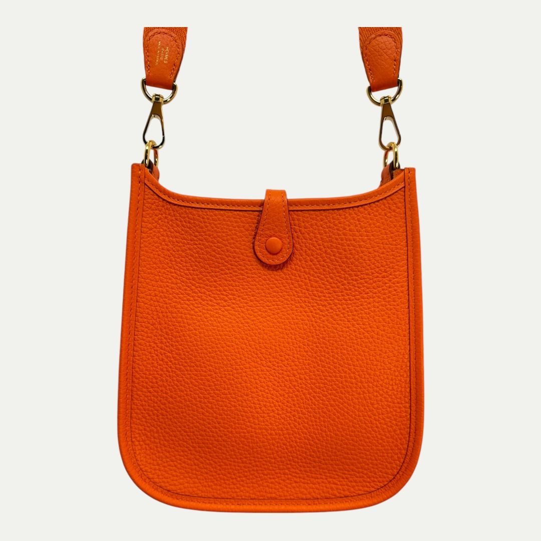 Hermes Mini Evelyne TPM 16 Orange Crossbody