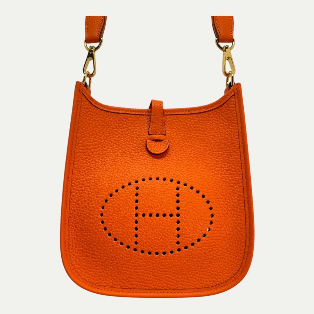 Hermes Mini Evelyne TPM 16 Orange Crossbody