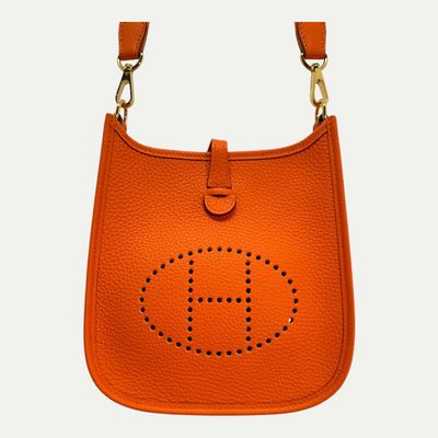 Hermes Mini Evelyne TPM 16 Orange Crossbody