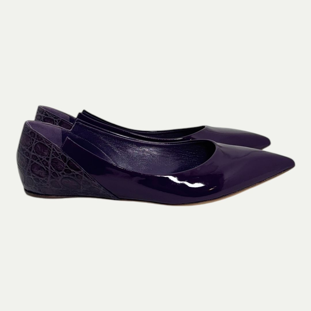 Chloé Purple Leather Flats Sz 38(8)