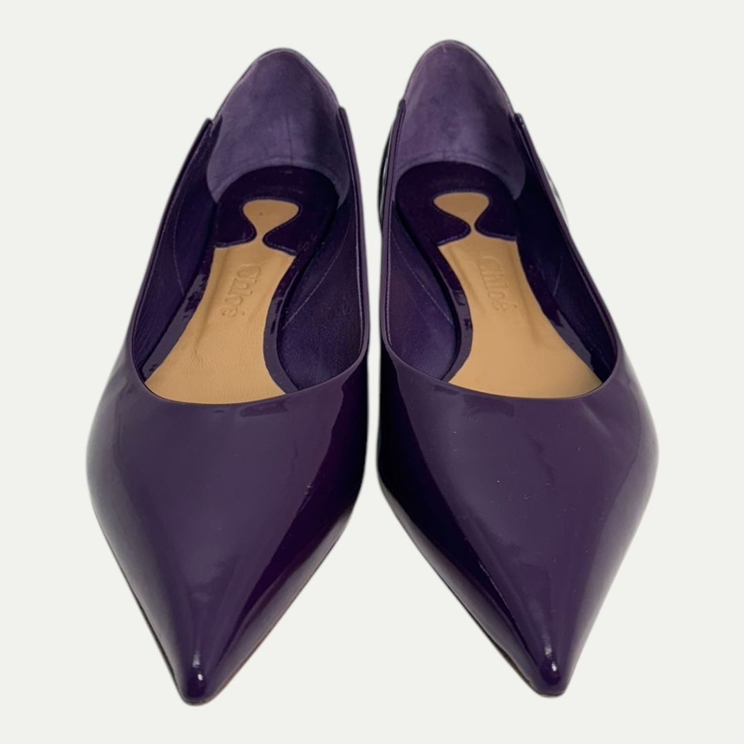 Chloé Purple Leather Flats Sz 38(8)