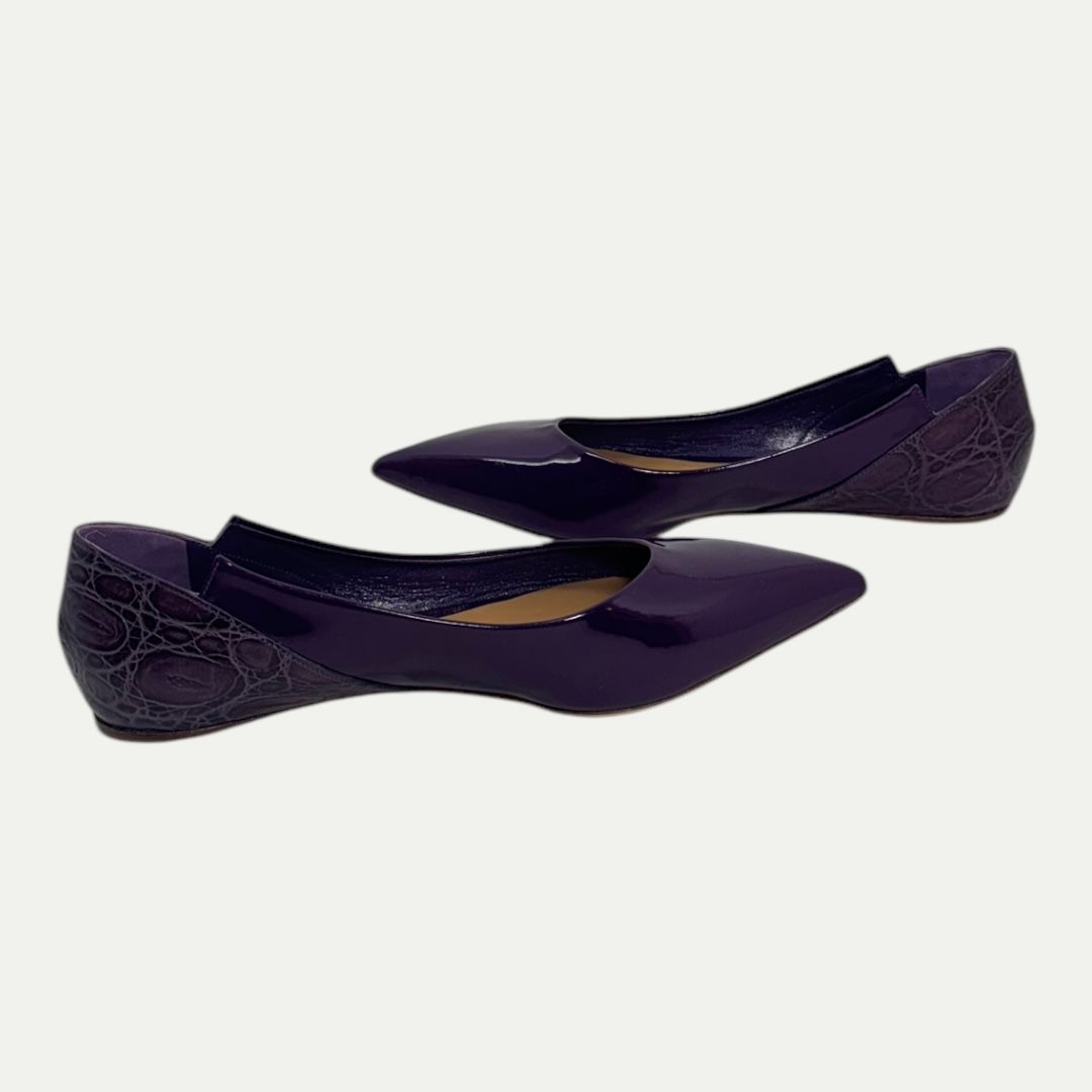 Chloé Purple Leather Flats Sz 38(8)